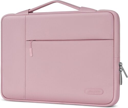 acdsgd-13,3 Pouces Housse Ordinateur Portable avec Poignée,Compatible avec MacBook Air/Pro 13/Pro 14 M5 M4 M3 M2 M1,HP Dell ASUS Lenovo,Sacoche Multifonction en Polyester,Rose