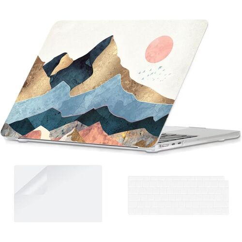 acdsgd-Coque pour MacBook Air 13 Pouces M2 M3 M4 A2681 A3113 A3240, Plastique Coque Rigide MacBook Air M2 M3 M4 2022 2024 2025 & Couverture de Clavier & Protection d'écran, Montagne