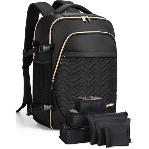 acdsgd-Sac à Dos Voyage Cabine Avion 40x20x25 - Sac a Dos Voyage Antivol Imperméable avec 6 sacs d'organisation - Sac de cabine adapté à EasyJet 45x36x20 - Noir