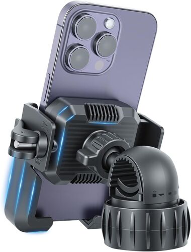 acdsgd-Support de téléphone portable pour moto - Ne cache pas l'appareil photo - Installation facile - Résiste aux bombes - Rotation à 360° - Pour iPhone 17, 16, 15 Pro, Samsung