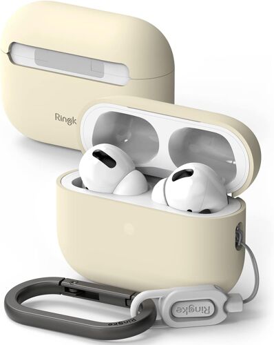 acdsgd-Coque Compatible avec AirPods Pro 2 (2022) - Étui Silicone Doux, Coloré, À la Mode, Ultra Mince, Souple et Léger - Cream