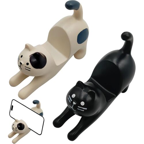 JGD-Lot de 2 supports de téléphone portable pour table, chat amusant, support de téléphone portable, support de téléphone portable, support pour téléphone portable, bureau, support de téléphone