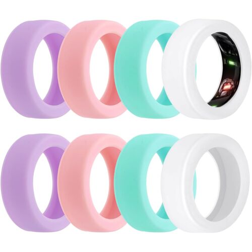 acdsgd-8pcs Ring Protection pour Oura Gen 4 / Gen 3 / Samsung Galaxy Ring, Anti-Rayures Élastiques Silicone Cover Accessoires pour Femmes Hommes Entraînement Salle Sport, Taille S (5/6/7/8/9)