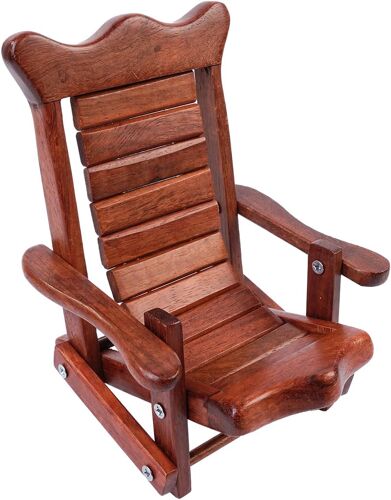 acdsgd-Support de téléphone Miniature en Bois pour Chaise Longue ¿ Support de Bureau pour téléphone Portable, Accessoire de Maison de poupée, Support décoratif pour Bureau et Voyage