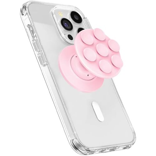acdsgd-Support et Grip pour Téléphone Portable, Multifonction Poignée de Téléphone Portable Pliable et Rétractable Ventouses, Anneau Téléphone Portable de Support Compatible pour Smartphones (Rose)