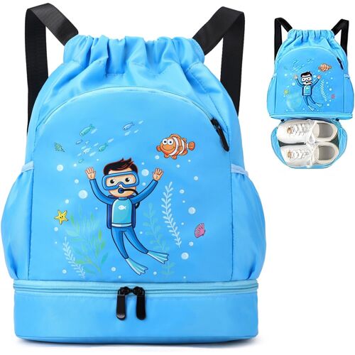 Acdsgd-Sac Piscine Enfant, Sac À Dos De Sport Imperméable, Sacs De Sport Avec Compartiments Garçon Fille Enfant Piscine, Plage, Vacances, Camping