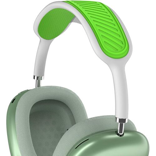 acdsgd-Coussin de bandeau pour Apple AirPods Max, en silicone souple lavable et résistant à la poussière, accessoires compatibles avec auvent en maille tricotée (vert fluo)