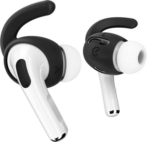 acdsgd-EarBuddyz Accessoires d'écouteurs en Silicone pour Apple AirPods Pro, écouteurs EarPods Accessoires pour écouteurs, Crochets d'oreille, Crochets d'oreille, antidérapants, Sport, Noir
