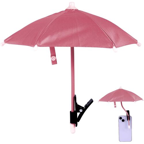 acdsgd-Pince Parapluie de Téléphone, Pare-Soleil pour Téléphone Portable Réglable Mini-Couverture Pare-Soleil pour Protéger L'Écran de Votre Mobile Portable du Soleil Pluie (Rose)