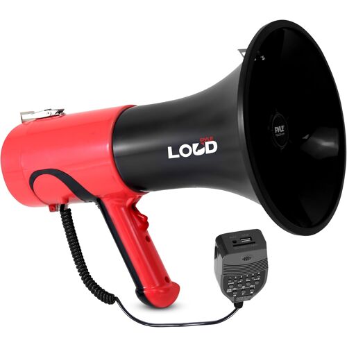 acdsgd-Mégaphone Bluetooth Portable 100W ¿ Haut-Parleur PA avec Sirène, Portée 1500m, Réglage Volume, Modulateur Vocal, pour Sport et Sécurité