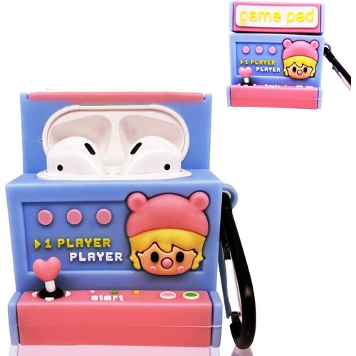 acdsgd-tui de protection 3D Airpods1&2 pour Airpods Box, compatible avec Apple Airpods 1 & 2, coque en silicone Airpods (manette de jeu pour fille)