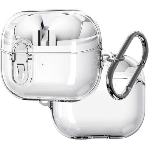 acdsgd-Transparente Coque Compatible avec Samsung Galaxy Buds 3 / Galaxy Buds 3 Pro, Housse en TPU Premium avec Mousqueton Protection Complète Charge sans Fil Coque pour Samsung Galaxy Buds 3.BJ Clear
