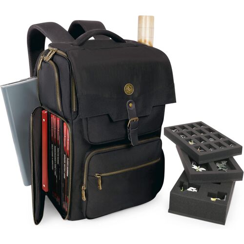 acdsgd-Sac à dos DnD - Sac RPG DM pour Donjons et Dragon - Sac de Voyage DnD pour 6 à 8 Livres, Fente pour Ordinateur Portable 18""/écran DM, Plateaux de Rangement en Mousse, Poches pour Accessoire