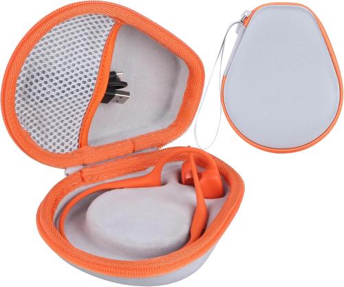 acdsgd-Dur Étui de Protection pour SHOKZ OpenRun/Pro 2 / Pro 2 Mini/OpenSwim/OpenMove Casque à Conduction osseuse (Gris + Orange)