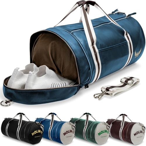 Acdsgd-Sac De Sport - Vintage - Simili Cuir - Sac Bandoulière Homme - Pliable - Compartiment Chaussures - Sac Voyage Cabine - Résistant À L¿Eau - 45x25x25cm - Small 28l - Duffel Bag - Musculation