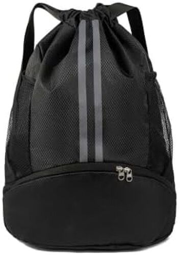 Acdsgd-Sac À Cordon De Sport, Sac De Sport Imperméable, Sac À Dos De Sport Réglable Avec Compartiment À Chaussures, Sac À Dos De Sport Scolaire Pour Hommes, Femmes, Enfants, Jeunes, Noir
