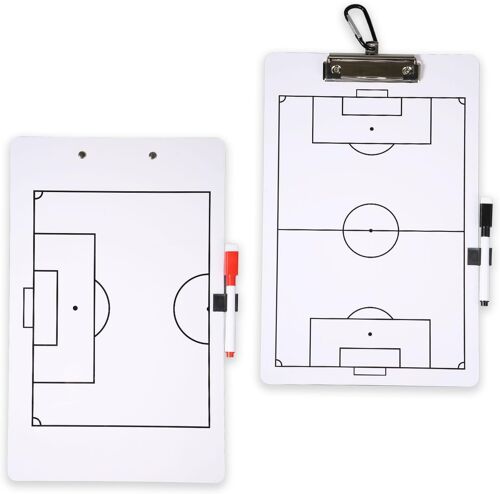 Acdsgd-Tableau Tactique De Football, Effaçable À Sec Double Face Planche Tactique Football Avec 2 Marqueurs Effaçables À Sec Et Un Mousqueton, Tableaux De Marqueurs D'entraîneur Et D'arbitre