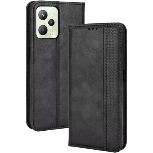 acdsgd-Coque pour Realme C35 / Realme Narzo 50A Prime (6.6"" inches), Etui Flip Folio en Cuir PU avec Interrupteur Magnétique,3 Fentes pour Cartes1 Portefeuille Housse - Le Noir