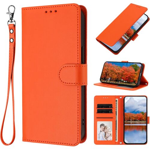 acdsgd-pour iPhone XR, Protection Cartes Etui Housse en Cuir PUDragonne, Étui à Rabat Portefeuille Flip Case pour iPhone XR, Orange