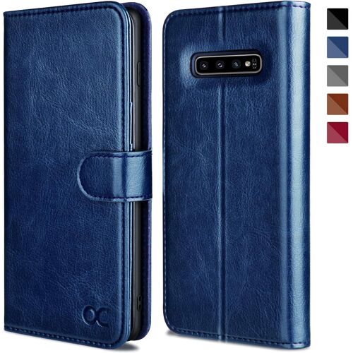 acdsgd-Coque Etui Samsung Galaxy S10, Antichoc TPU Housse en Cuir Premium PU PortefeuilleBéquilleFentes pour CartesFermoir Magnétique Protection pour Galaxy S10 (6,1"") - Bleu