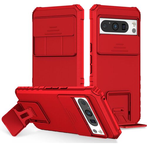 acdsgd-Coque pour Google Pixel 8 Pro,Protection de la Caméra Étui avec Lentille Coulissante Couverture,360 Degres Full Body Armor et Antichoc Protecteur Bumper Support stéréo Housse Étui-Rose