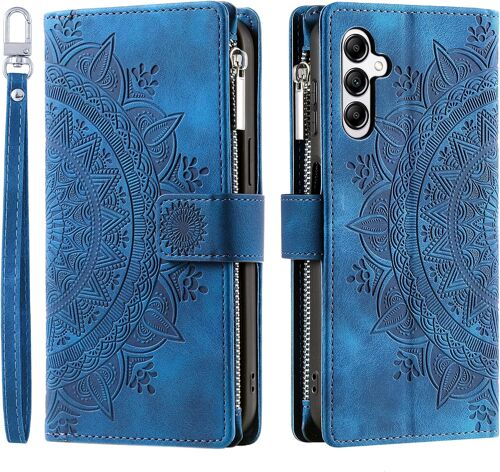 acdsgd-Coque pour Samsung Galaxy A54 5G Cuir PU Étui Portefeuille à Rabat Housse Flip Case avec Porte Cartes Etui de Protection - Bleu