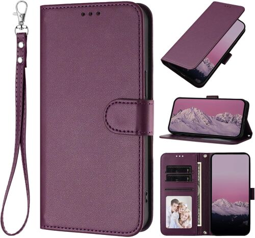 acdsgd-pour Samsung Galaxy A20E, Protection Cartes Etui Housse en Cuir PUDragonne, Étui à Rabat Portefeuille Flip Case pour Samsung A20E, Violet