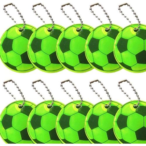 Acdsgd-Lot De 10 Pendentifs Réfléchissants De Football, Sacs D'école, De Sécurité, Pour Sacs D'école, Animaux De Compagnie, Équitation, Randonnée (5 Cm X 5 Cm)