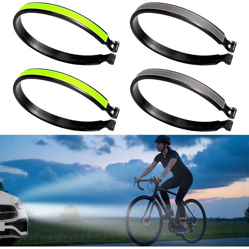Acdsgd-Lot De 2 Paires De Pinces À Pantalon De Vélo Réfléchissantes Pour Cyclistes - Protection De Pantalon De Vélo - Légères - Pour Pantalon - Pinces Réfléchissantes Pour Homme Et Femme (Gris,