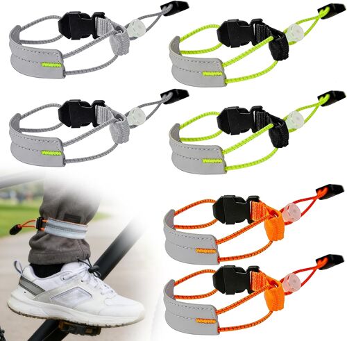 Acdsgd-6 Pièces Serre Pantalon Velo,Bande Réfléchissante Pour Pantalon De Cycliste,Serre Pantalon Velo Pour La Course À Pied Vélo Chien Marche Jogging