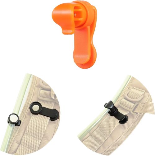 Acdsgd-Lot De 4 Clips Magnétiques Pour Tube À Boire, Support Tactique Pour Système D'hydratation Pour Tube D'hydratation Pour Camping, Randonnée, Tuyau À Bulles D'eau En Plein Air, Orange, 4.4 X 1.8 X