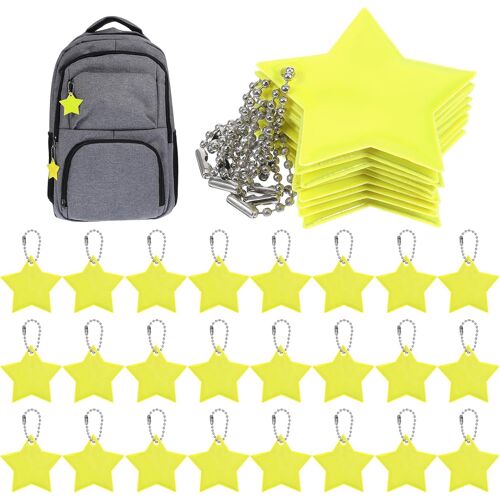 Acdsgd-Lot De 24 Pendentifs Réfléchissants En Forme D'étoile Pour Enfants, Étanches, Réfléchissants, Cadeaux Pour Sac À Dos, Vêtements, Course, Jogging, Animal De Compagnie (Jaune)