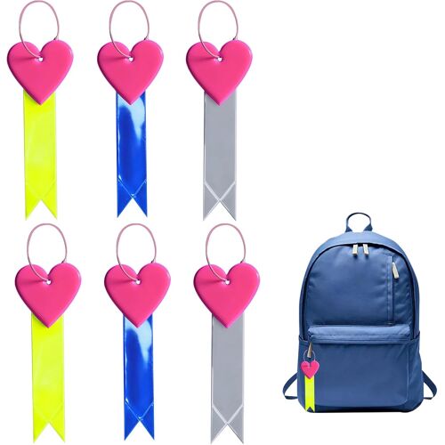 Acdsgd-Lot De 6 Réflecteurs De Sécurité Avec Chaînes, Haute Visibilité Et Sécurité À La Tombée De La Nuit, Porte-Clés Réfléchissant, Pendentif Réfléchissant Pour Sac D'école, Cyclisme, Marche,