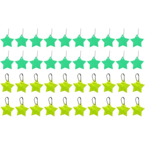 Acdsgd-Lot De 40 Pendentifs Réflecteurs En Forme D'étoile - Réflecteurs De Sécurité - Cartable - Porte-Clés Réfléchissant - Pour Cartable, Sac À Dos, Cyclisme, Course À Pied