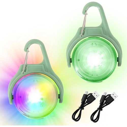 acdsgd-Lot de 2 cartables à LED clignotantes - Rechargeable par USB - Lumière de sécurité avec 4 modes - Étanche IP68 - Lumière de sécurité pour animal de compagnie - Sac à dos - Randonnée - Jogging