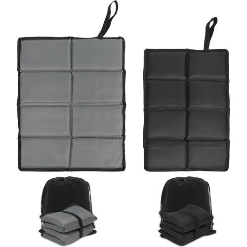 Acdsgd-Lot De 2 Coussins De Siège Isothermes - Imperméables Et Pliables Pour Extérieur, Camping, Randonnée, Pique-Nique - Inclut 2 Tailles Et Sacs De Rangement