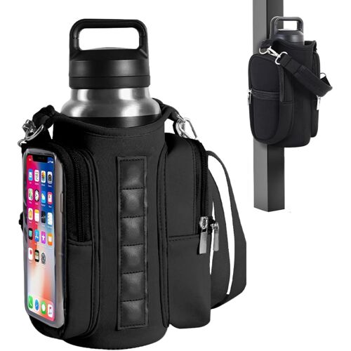 Acdsgd-Sacs Magnétiques Pour Bouteille D'eau, Sac À Bandoulière Amélioré Avec 6 Aimants Puissants, Poche Pour Écran Tactile, Double Fermeture Éclair, Sac De Sport À Bandoulière Magnétique Pour Voyage