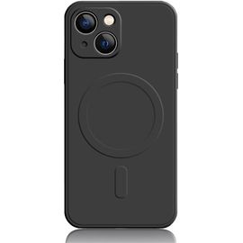 acdsgd-Coque pour iPhone 13 Mini TPU Silicone Souple Compatible avec MagSafe Accessoires avec Cercle Magnétique Intégré Noir