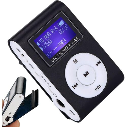 acdsgd-Lecteur De Musique MP3 | Sritob M-ini Clip Mp3 | Taille De L'écran Environ 2,79 Cm, Petit Lecteur Audio pour Les Sports De Plein Air Et La Course À Pied, pour Adultes Et Étudiants, Black