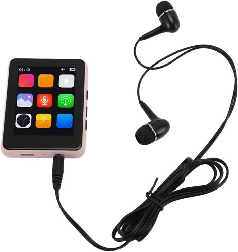 acdsgd-Lecteur MP3 HiFi, Enregistrement Vocal Résistant aux Rayures, Paire sans Effort, Lecteur MP3, Réception FM 64 Go, Petit pour Le Sport (Pink)