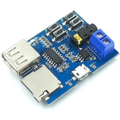 acdsgd-Carte de décodeur MP3, carte TF et lecteur de disque U, prend en charge le format MP3, disque U 32 Go et carte TF 16 Go, 8 x 8 x 3 cm pour taille compacte avec indicateur LED