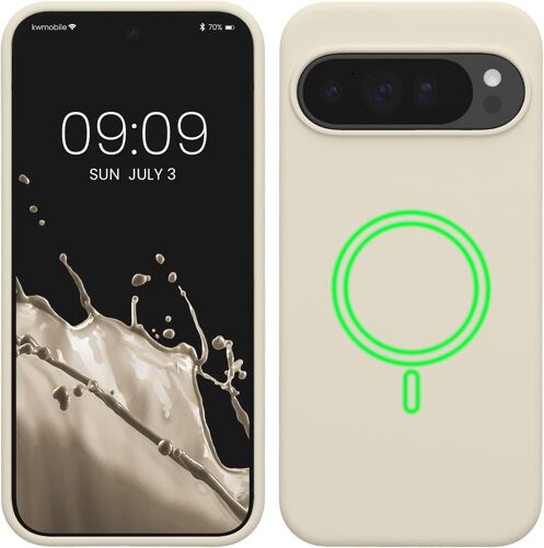LORANKA-Coque Compatible avec Google Pixel 10 Pro XL Coque - Housse téléphone en TPU Silicone Compatible avec MagSafe - crème Mat