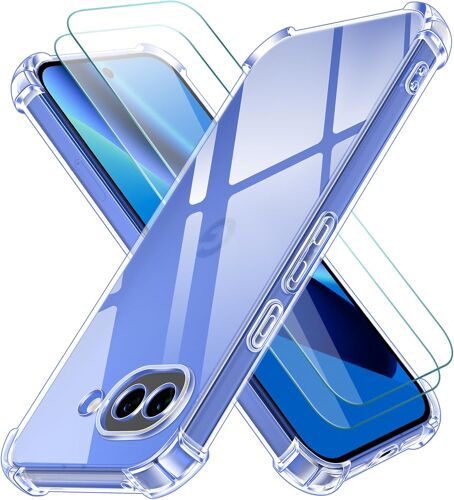 LORANKA-Coque pour Google Pixel 10a avec 2 Pièces Verre Trempé, Ultra Transparent Étui de Protection en Silicone Antichoc avec Coins Renforcés, Mince Souple TPU Anti-Rayures Bumper Housse