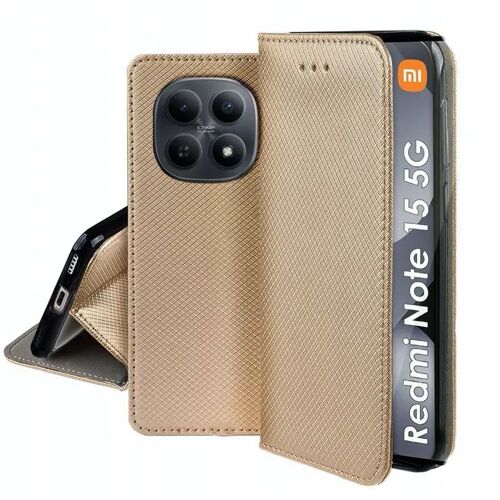Housse pour Xiaomi Redmi Note 15 4G / 5G / Poco M8 5G - etui coque pochette portefeuille + film ecran - OR MAGNET