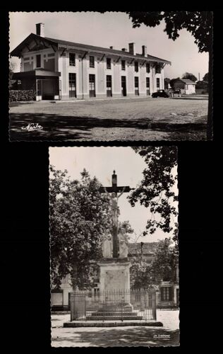 Lot 2 Cpa Valence D'agen (Tarn-&-Garonne) La Gare S.N.C.F. + Christ Sur Les Allées Du Quatre-Septembre
