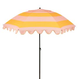 Mica Decorations Parasol Inclinable À Rayures - Protection Solaire 238 X Ø195 Cm - Parasol Plage Jardin Ou Balcon - Polyester, Acier - Rose, Orange