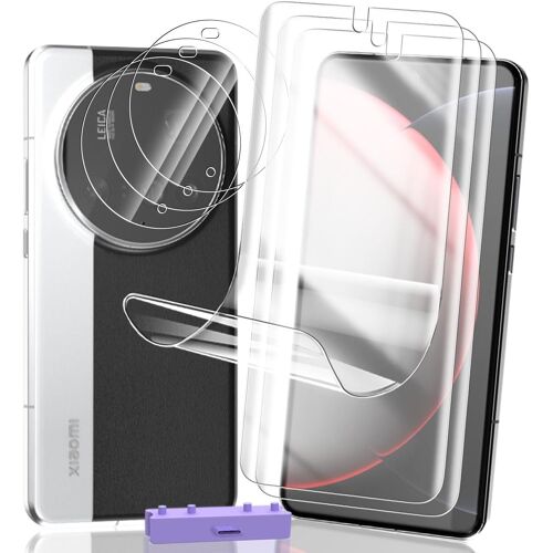 KALANKA-3+3 Pièces Protection Écran pour Xiaomi 15 Ultra TPU Film Protection Non Verre Trempé et Protecteur de Caméra Verre, Facile Installer, Anti-Rayures, Anti-Empreintes, HD Doux Transparent Film