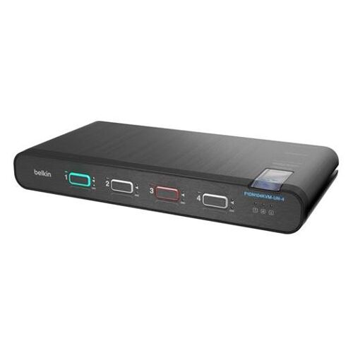 Belkin Universal Secure Single-Head - Commutateur écran-clavier-souris/audio - 4 x KVM / audio - 1 utilisateur local - de bureau