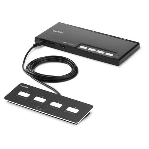Belkin Modular Secure - Commutateur KVM - 4 x KVM port(s) - 1 utilisateur local - de bureau - Conformité TAA