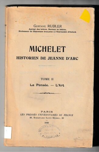 Michelet Historien De Jeanne D'Arc